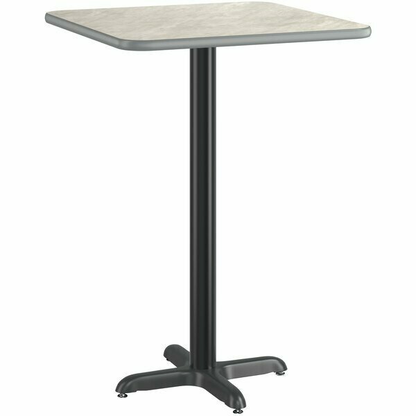 Lancaster Table & Seating LT 30 x 30'' Reversible White/Slate Gray Bar Height Table Kit - 22'' Plate 349G30SS222B